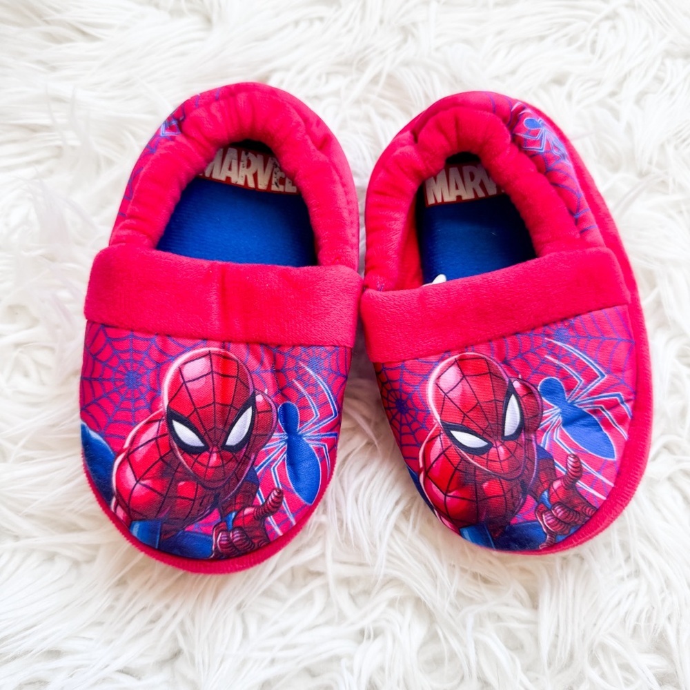 Marvel Spider-Man Toddler Slippers Red Blue Size XS 7/8